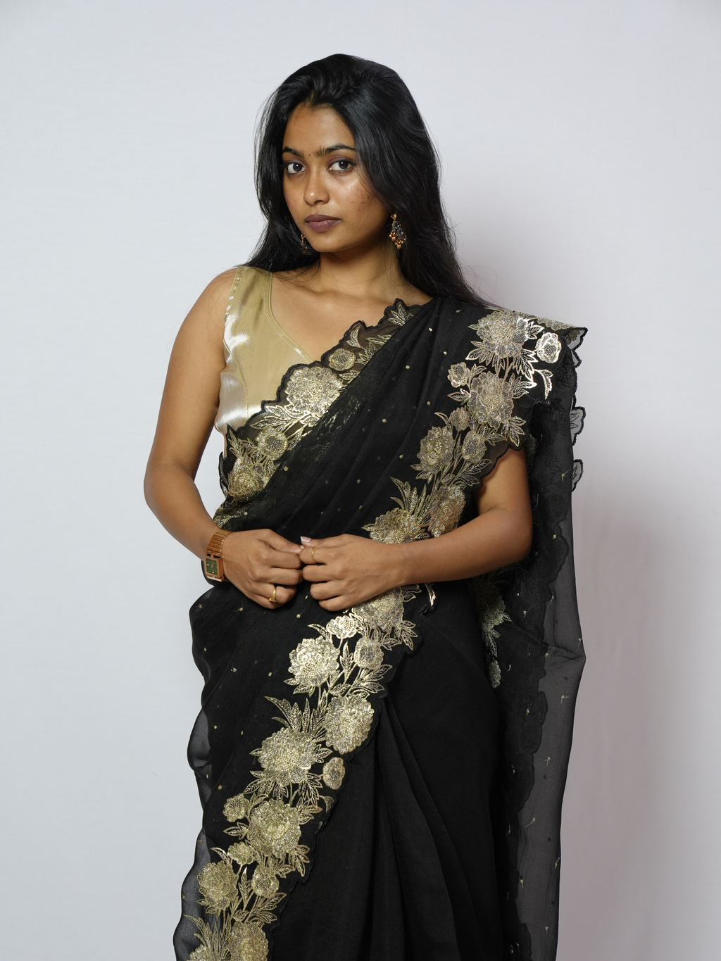 Nisha Cutwork Organza Saree