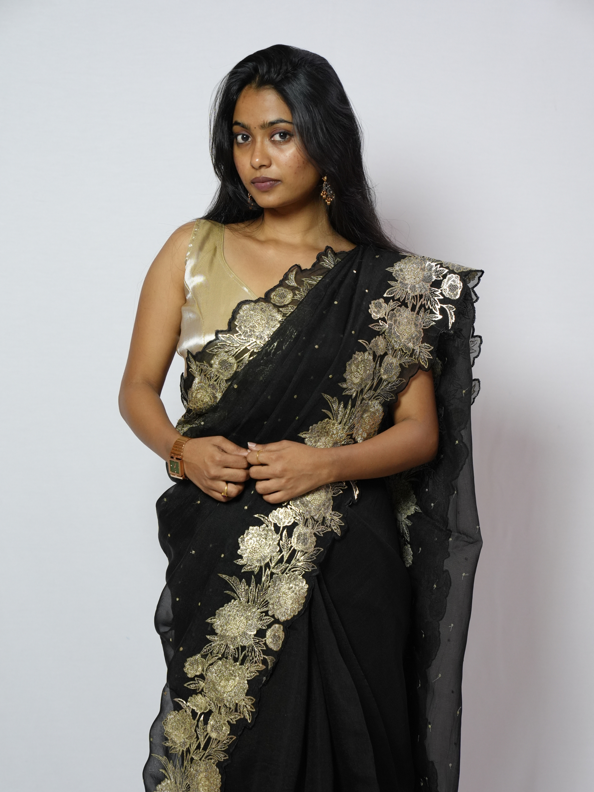 Nisha Cutwork Organza Saree