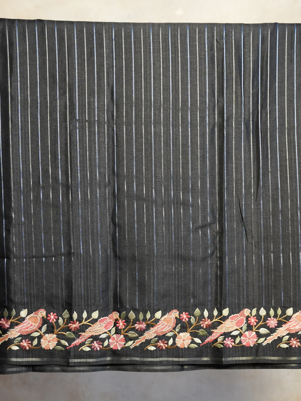 Vihanga Charcoal Tussar Silk Saree