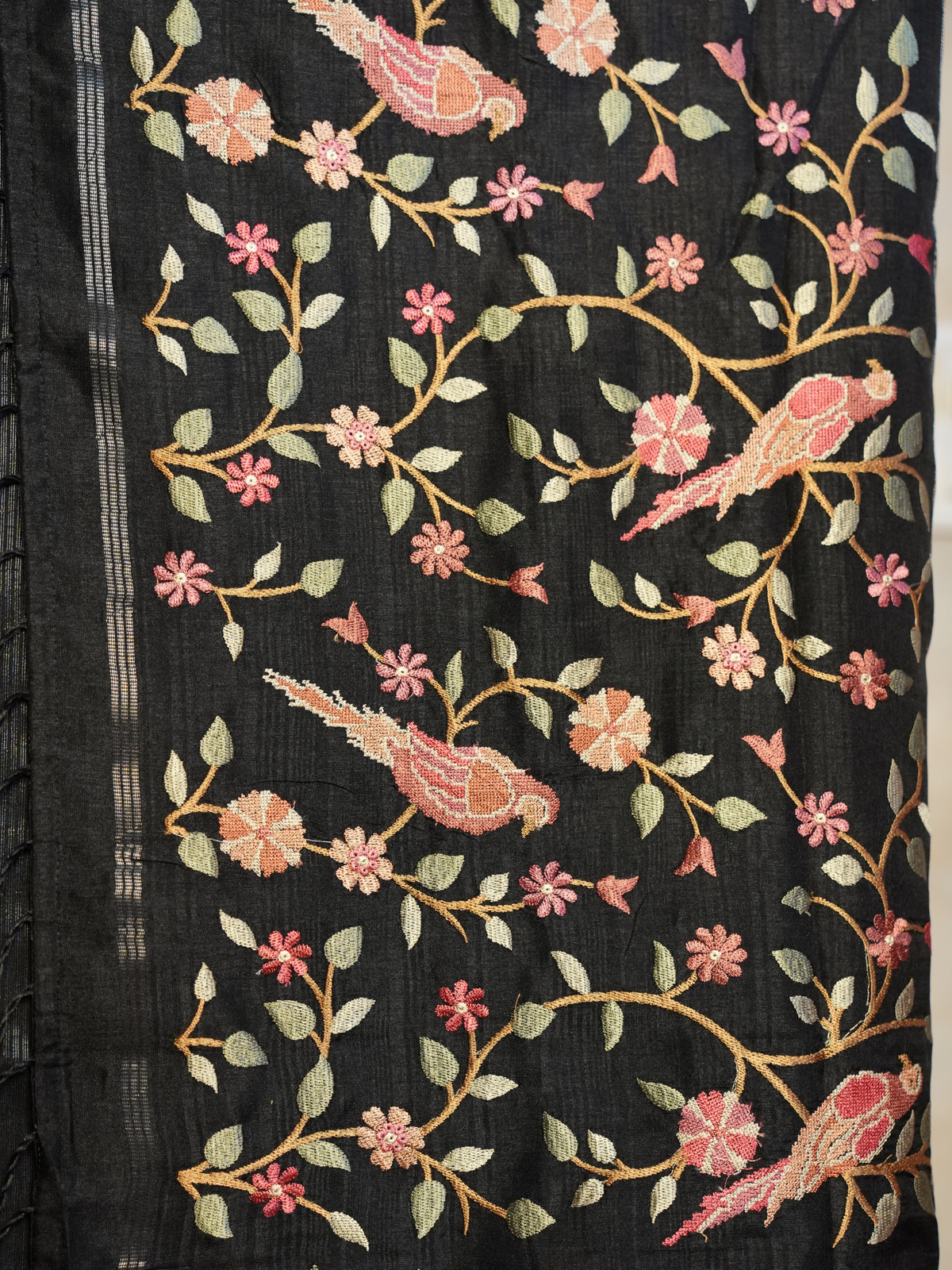 Vihanga Charcoal Tussar Silk Saree
