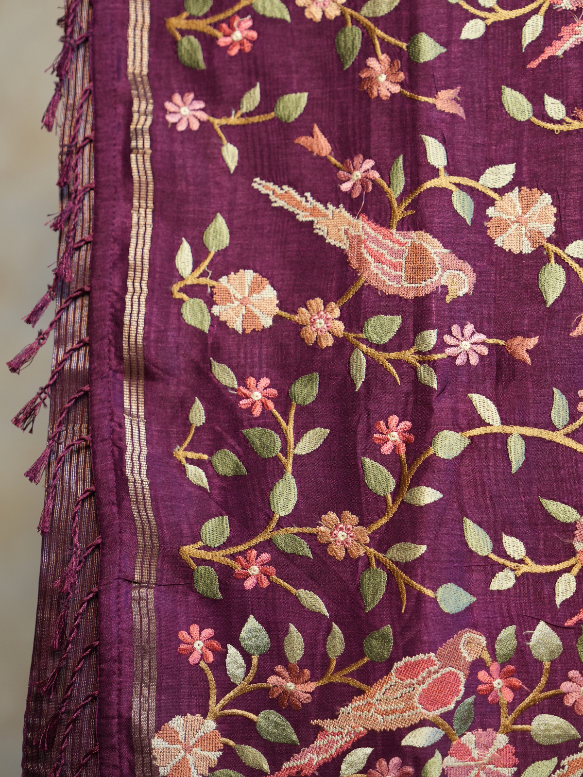Vihanga Draksha Tussar Silk Saree