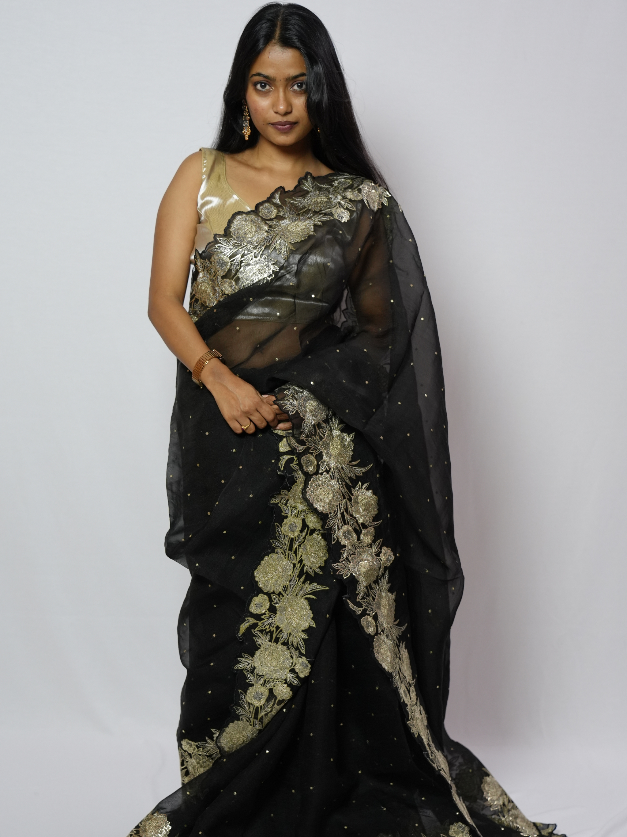 Nisha Cutwork Organza Saree